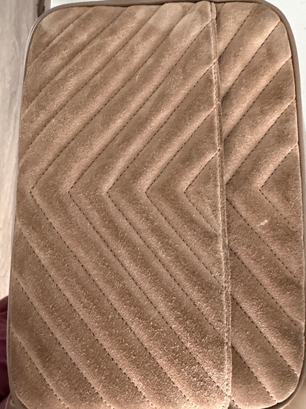 Saint Laurent Taupe Suede Quilted Crossbody with Gold YSL - Picture 4 of 9